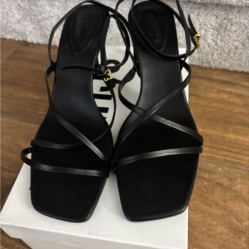 SCHUTZ Elegant Black Strappy Heels